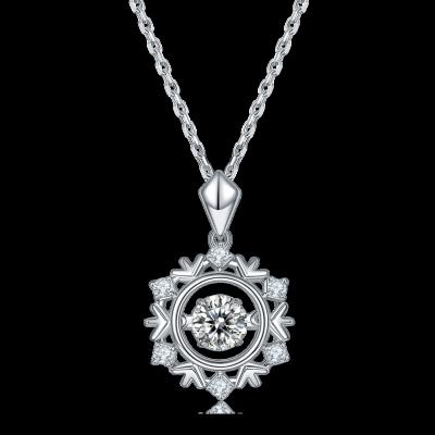 China CLASSIC Elegant Luxury Snowflake Jewelry 0.5ct Moissanite 925 Sterling Silver Necklace For Women for sale