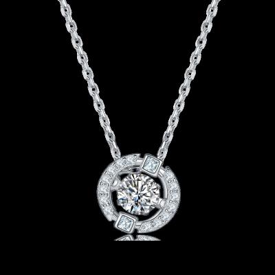 China FASHIONABLE Delicate 0.5ct Moissanite Surrounding Setting 925 Sterling Silver Pendant Womens Necklace Fine Jewelry for sale