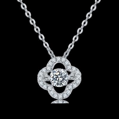 China Jewelry Maker Lucky Trendy 0.5ct Moissanite Sterling Silver 925 Custom Necklace For Women for sale