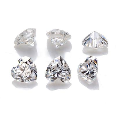 China Color Game or Fire Minimalist Luxury Jewelry D Color GRA Certified Heart Cut Moissanite Loose Stones VVS for sale