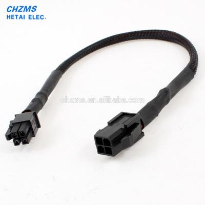 China Motorcycle Sleeved ATX 4 Pin P4 Male To Female ATX P4 CPU Power Extension Cable Black for sale