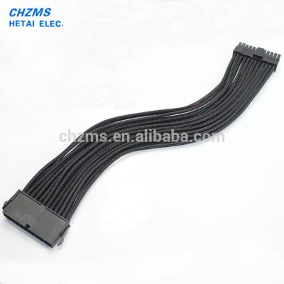 China Motorcycle 30cm 24 Black Sheathed PSU Extension Cable Power Supply Extensions Pin ATX for sale