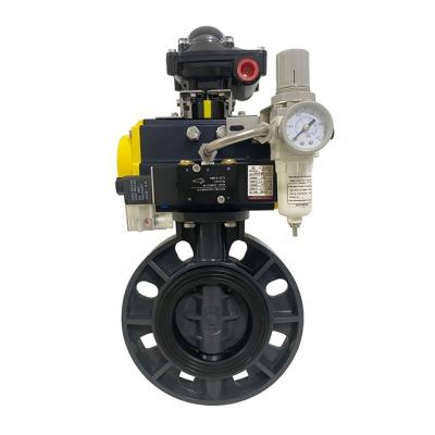 China General Skycity JG60-D-3-DA Size DN50-200 Long Life Span PVC Model Pneumatic Butterfly Valve for sale