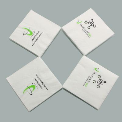 China Printed Disposable Logo Printing Beverage Napkin Custom Bar Towel Food Contact Safe for sale