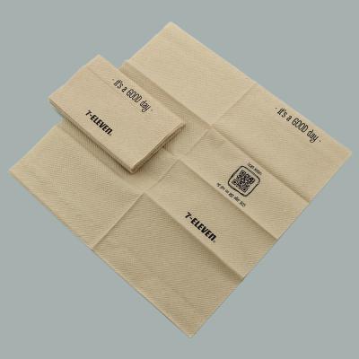 China Biodegradable and Compostable Printed Towel Dispenser Printed Unbleached Brown Towel for sale