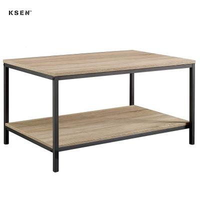 China Modern Tubular Furniture Style Living Room Center Table Modern Coffee Table Wood Color for sale