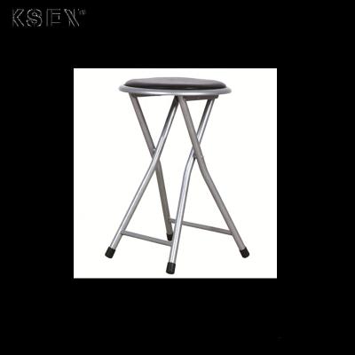 China Safe Metal Tube Folding Chair Steel Stool With Soft Seat for sale