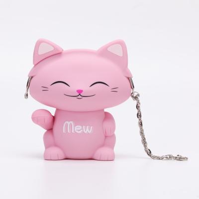 China Recycle silicone new arrival good quality cutey cat shape coin purse recycle silicone money bag waterproof big capacity pouch for kids for sale