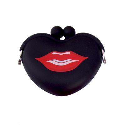 China Hot Selling Silicone Women Lovely Lips Shape Coin Purse Silicone Money Bag Wholesale Silicone Wallet for sale