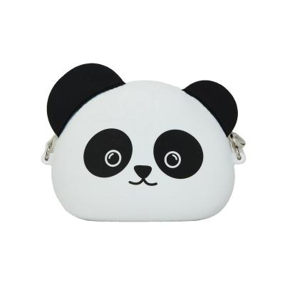 China Silicone Panda Cross Body Bag Large Capacity Silicone Money Pouch With Strap Good Quality Silicon Coin Purse For Girls For Trinkets for sale