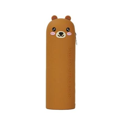 China Schools & Large capacity silicone pencase new technology office silicon pencil bag cartoon animal shape waterproof silicone zipper bag for pencil for sale