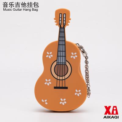 China Recycle Cool Silicone New Arrival Guitar Hit Bag Recycle Silicone Coin Purse High Quality Waterproof Pouch For Young Hit Outside Bag for sale