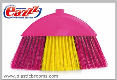 China Red Yellow Blue Soft Tiff Bristle Broom with Metal or Wooden Handle for sale