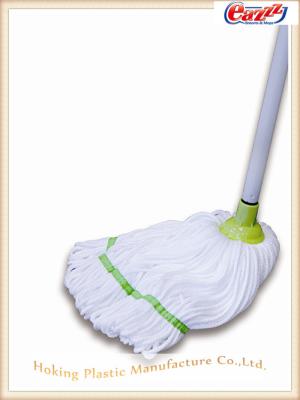 China White Microfiber Mop With Varnished Wood Handle for cleaning tiled and wooden floors for sale