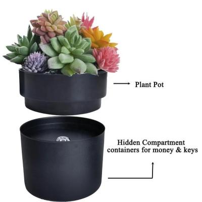 China Office Home Use Refuge Plant Hideout Flower Pot Hider Flower Pot Door Step Lock Secret Safe Box for sale