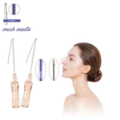 China Adult high quality absorbable grade pcl mesh bio thread L needle nasal lines remove 19G 38mm thread lift for sale