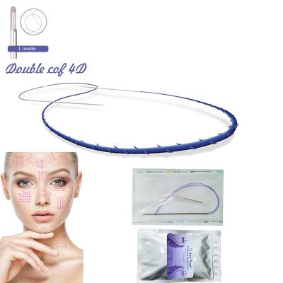 China Best adult lifting Korea 20G 130mm W ultra double needle tooth 4D floss 400mm blunt pdo yarn for forehead for sale