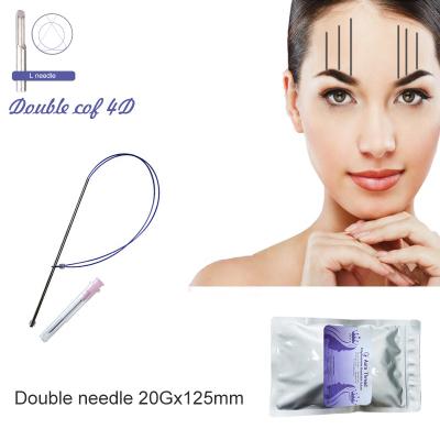 China Adult High Quality Breast Lifting L Type Blunt Needle 19G 125mm/400mm Double Tooth 4D Chin Lift pdo thread for sale