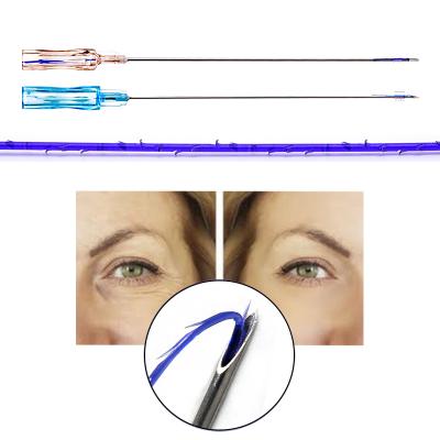 China Adult Disposable Direction 4D 19G 100mm Tingling Treatment 4 Tooth Skin Care Face Lift Pdo Lift Barbed Wire With L Tip for sale