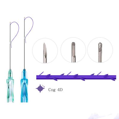 China Bodo's strongest tooth pdo 4D adult sterile nonsurgical facial lifting suture 19G 100mm face lift with L tip blunt for sale