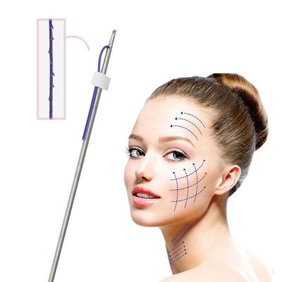 China Adult High Quality Soft Facial Needle 23G 90mm PDO Pointed Thread Of V Lift TOOTH 3D For Wrinkle Remover Facial Use for sale