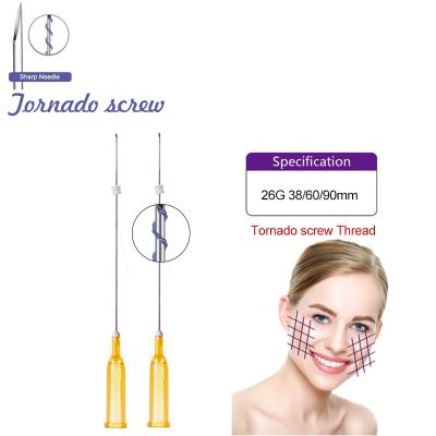 China Adult Fast Effect Beauty Face Lifting Tornado Screw 27G 90mm Korea Anti Aging Plastic Pdo Thread For Skin for sale