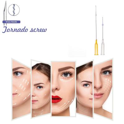 China Korea Adult Mesotherapy Lift Hilos Tensores Tornado Screw 26G 90mm Pdo Thread Absorbable Face Lifting for sale