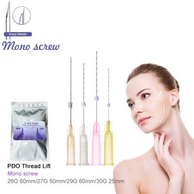 China Adult skin care polydioxanone v line Korea pdo mono thread face lifting sharp needle lift 30G 38mm needle lift for sale