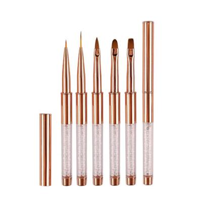 China New Design Factory Price Kolinsky Brush 100% Durable Nail Art Brush Kolinsky Acrylic Nail Brush with pure kolinsky hair and metal handle for sale