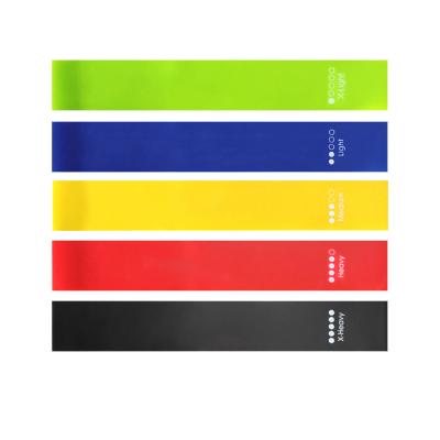 China Fitness Gym Equipment Color Box Package Five Color Home Workout Five Level Resistance Band for sale