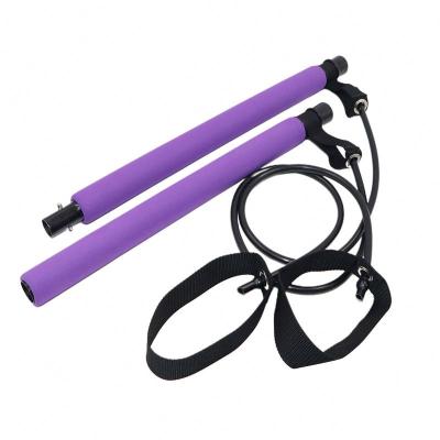 China Hot Selling Portable Pilates Bar Yoga Exercise Bar, Foot Loop Toning Nylon Bar Loop Pilates Stick Kit 51*13*6CM for sale