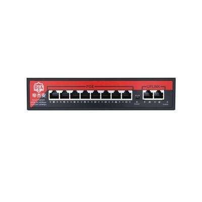 China New 8 port active POE network 48V poe switch for Hikviision daahua IP cameras for sale