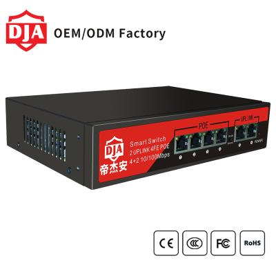 China POE 4 Port Optical Network 10/100Mbps Inverter Ethernet Switch With POE Function for sale