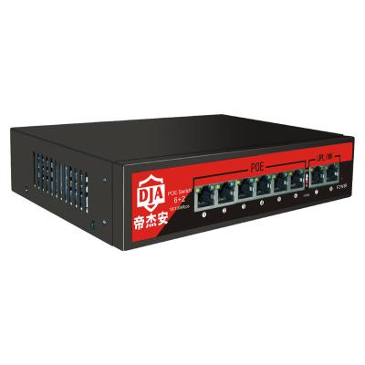 China POE Port 8 Ports POE Power Supply Switch 10/100M Rack Mount 6+2 Poe Switch For CCTV Security System for sale