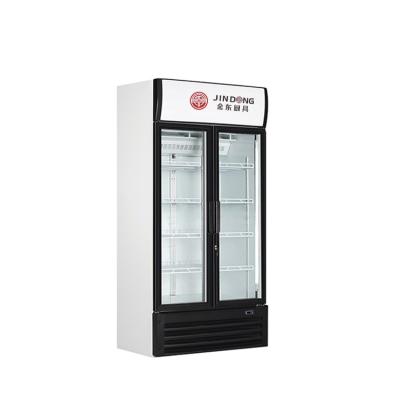 China Single-Temperature Commercial Vertical Glass Supermarket Store Use Drink Juice Display Refrigerated Showcase for sale