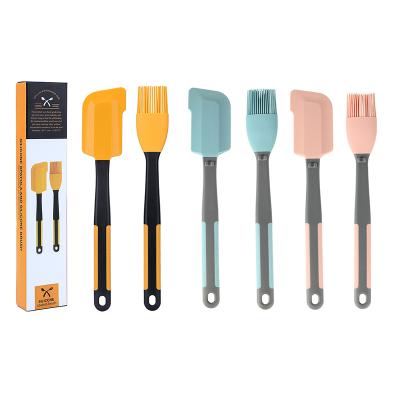 China Durable High Quality Silicone Scrapers Scraper Brush With Color Box For Home Kitchen Baking Cooking Spatula for sale