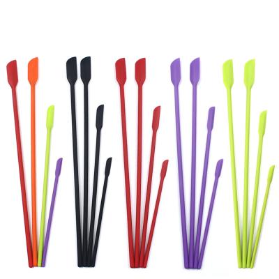 China Amazon 4 Piece Viable Hot Selling Silicone Set Mini Small Tip Scraper For Cosmetic Bottle Scraper Jam Spatula for sale