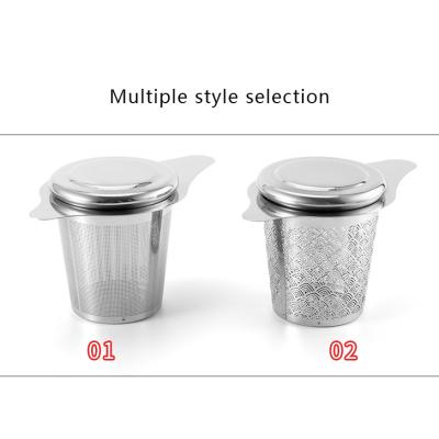 China Stainless Steel Viable Tea Infuser Mesh Brewing Loose Tea Strainer Reusable Extra Fine Filter On Cups For Leaf Tea for sale