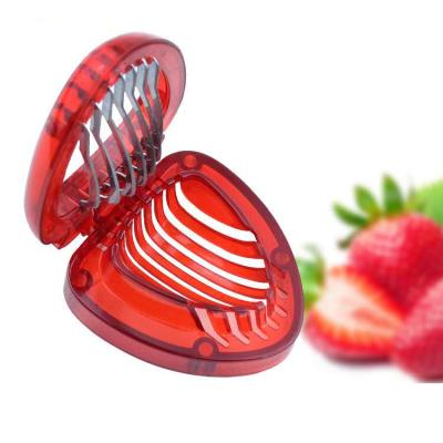 China Viable Kitchen Stainless Steel Strawberry Shape Fruit Cutter Accessory Slicer for sale