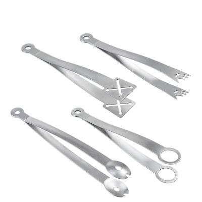 China New Sustainable In-stock Stainless Steel Food Tongs for Holding Raw Fish, Sugar, Fruit, Salad, Multifunctional Food Tongs for sale