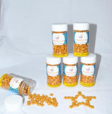 China Cake Sprinkles Decoration On Top Gold Candy Star Edible Cake Sprinkles With Bottle for sale