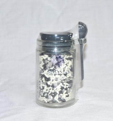 China Cake Sprinkles Decoration On Top Mix Silver Cake Sprinkles With Glass Bottle&Spoon for sale