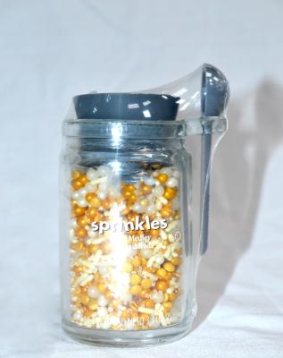 China Cake Sprinkles Decoration On Top Gold Mix Cake Sprinkles With Glass Bottle&Spoon for sale