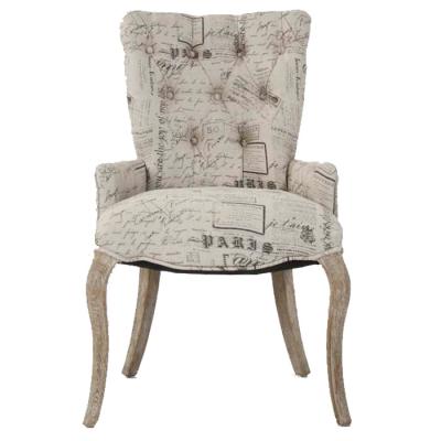 China antique armchair tufted chair restaurant armchairs wood and fabric chairs accent chair for sale