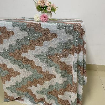 China Newest Oilproof Puzzle Color Sequin Tablecloths Wedding Party Tablecloths Round for sale