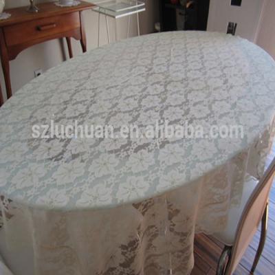 China Oilproof Wedding Party Wholesale White Lace African Tablecloth for sale