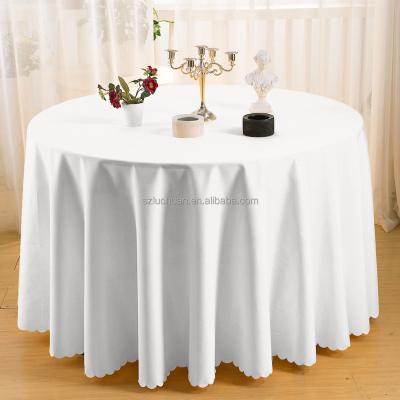 China Wholesale Universal Oilproof Polyester Hotel Tablecloth White for sale