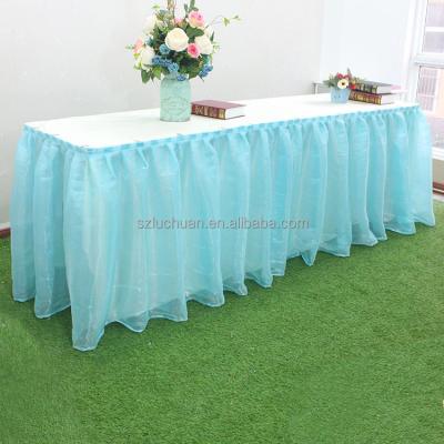 China Home Simple Organza Table Skirting Hotels Table Skirting Styles for sale