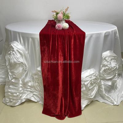 China Thick Plain Table Runner Wedding Table Runner Luchuan Velvet Color Custom Table Runner Wedding for sale