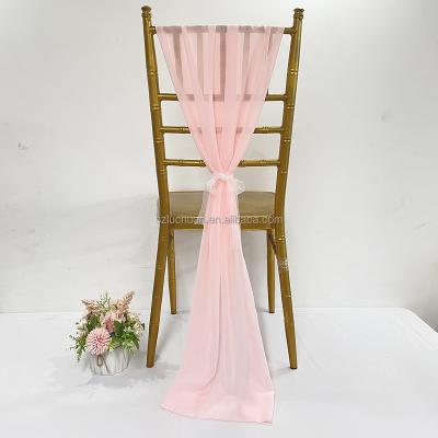 China Fancy Romantic Wedding Rose Chair Sashes Ruffled To Blush Chair Sashes for sale